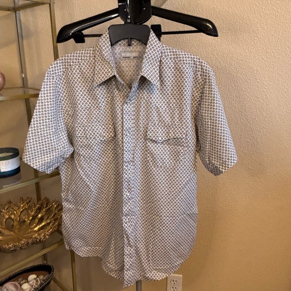 Wrangler Other - Wrangler Wrancher Western Snap Shirt Mens Large Geometric Print Short Sleeve